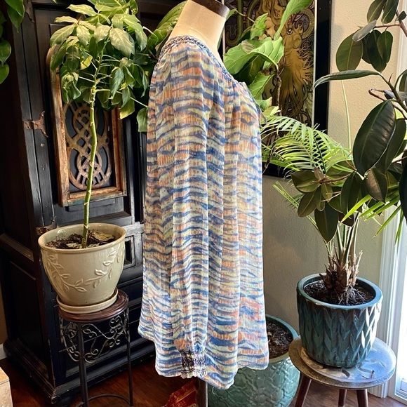 Revolve Gypsy 05 swirl print silk sheer tunic - Picture 6 of 12